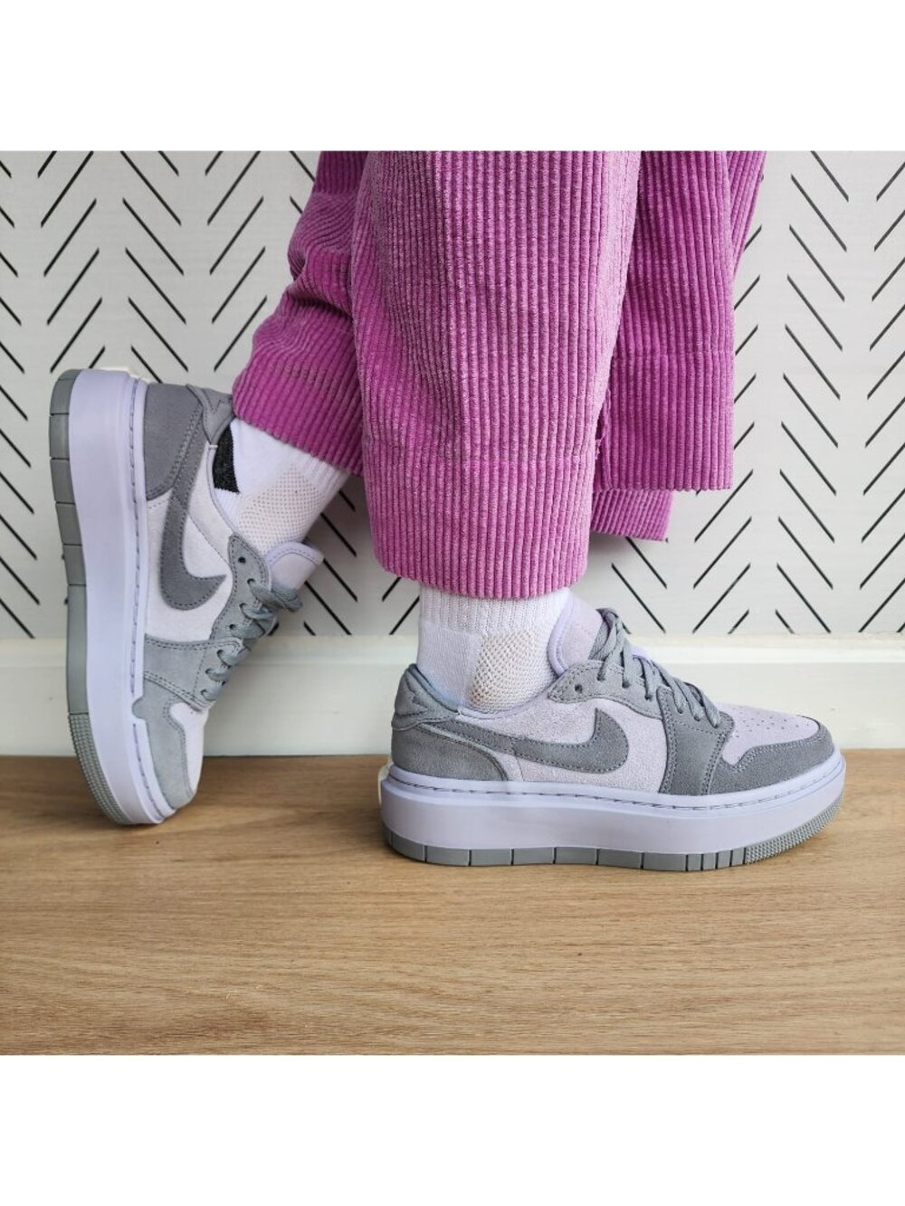 ❤️Jordan 1 Elevate Stealth Platform Women Shoes 9.5 lavender Sneakers DH7004-005